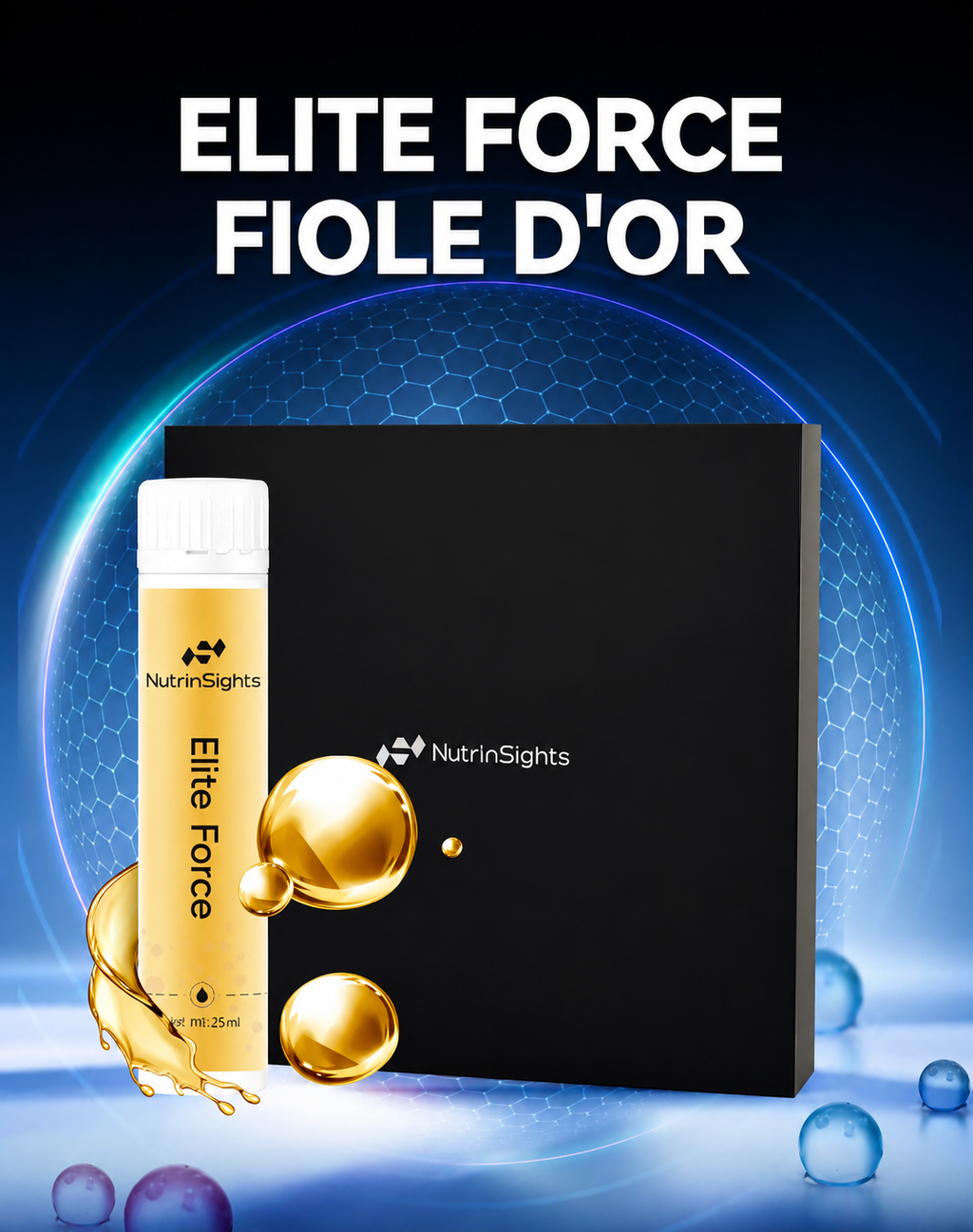 Elite Force Fiole d'Or – Maintient de la vitalié et de la pleine forme masculine